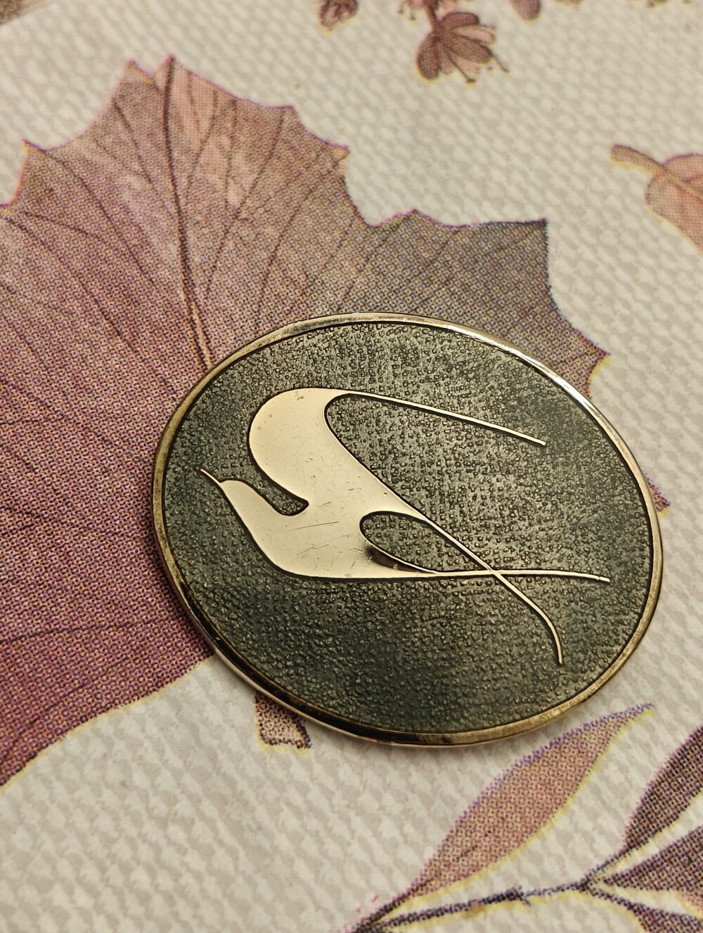 Vintage MCM Signed Robert Gervais modernist enamel Swallow pin